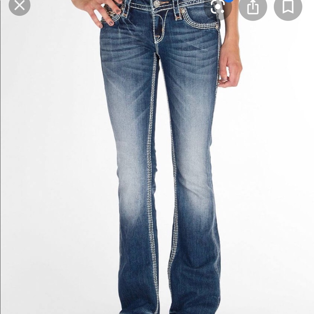 Rock Revival Kai Boot Cut - pink stitch